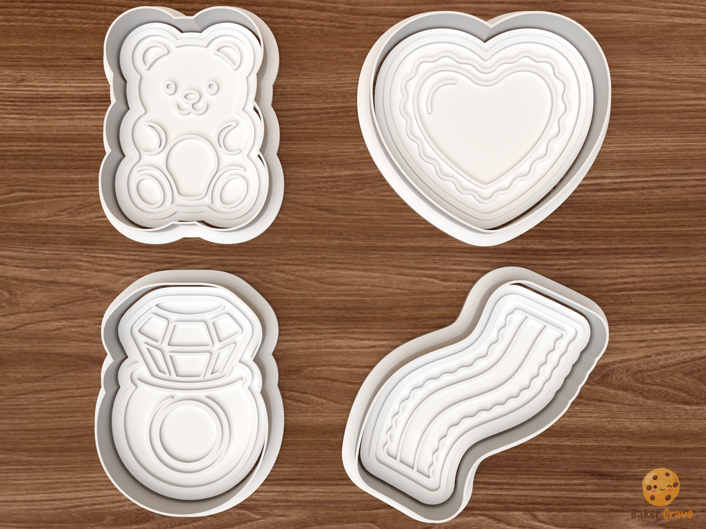 Gummy Candy Party Cookie Cutter Set STL File - 01 set main