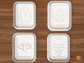 Halloween Mahjong Tile Cookie Cutter Set STL File - 01 set main