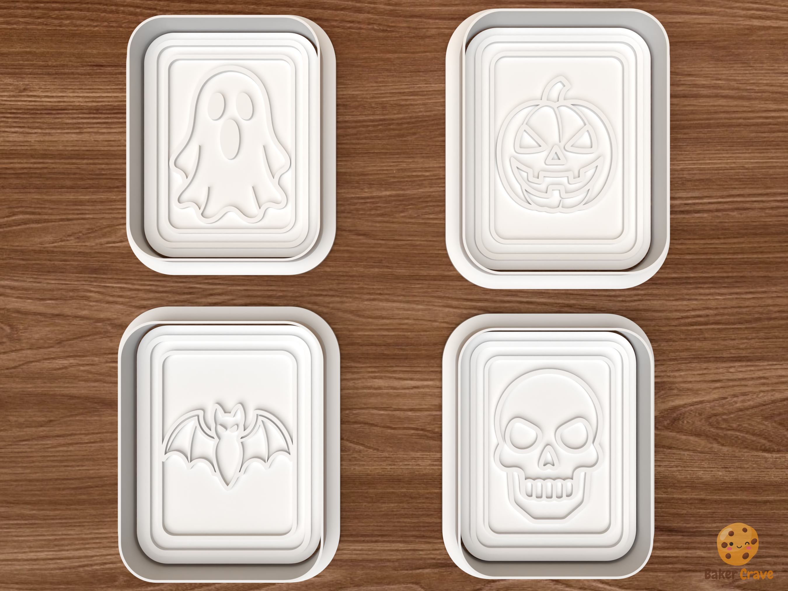 Halloween Mahjong Tile Cookie Cutter Set STL File - 01 set main