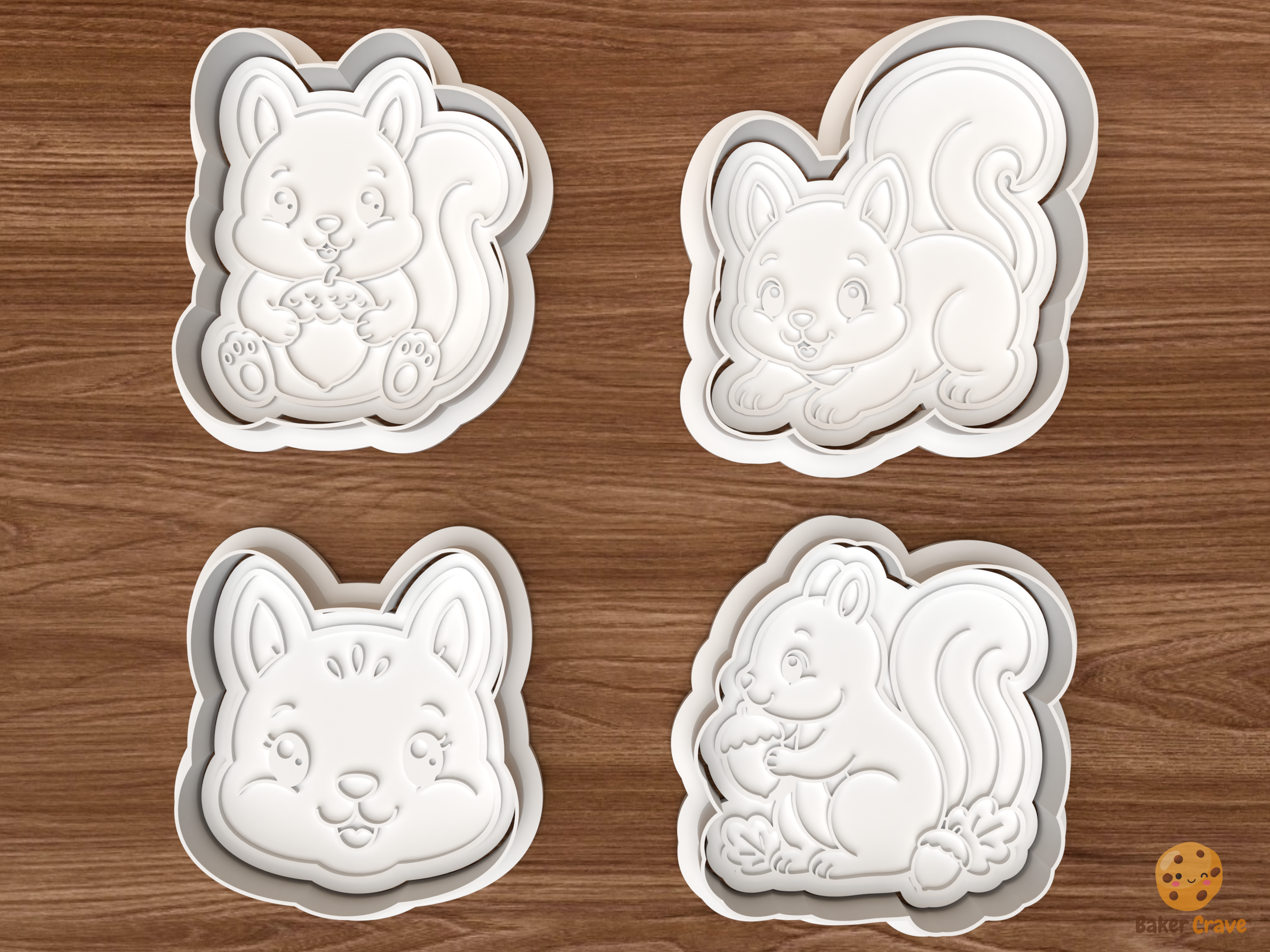 Squirrel Cookie Cutter Set STL File - 01 set main