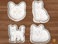 Tuxedo Cat Cookie Cutter Set STL File - 01 set main
