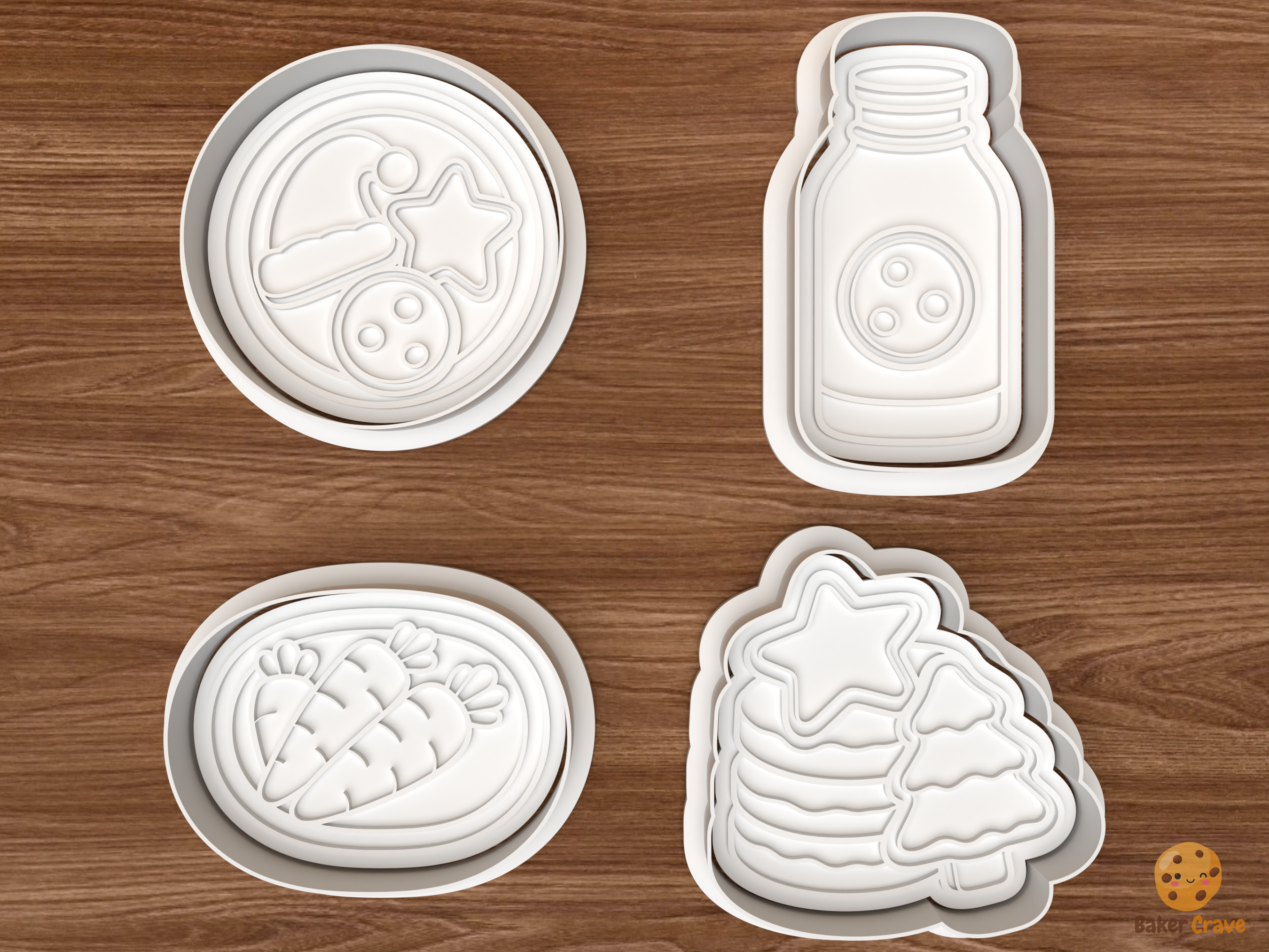 Cookies for Santa Night Cookie Cutter Set STL File - 01 set main