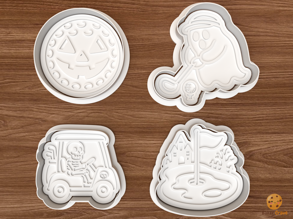 Halloween Golf Cookie Cutter Set STL File - 01 set main