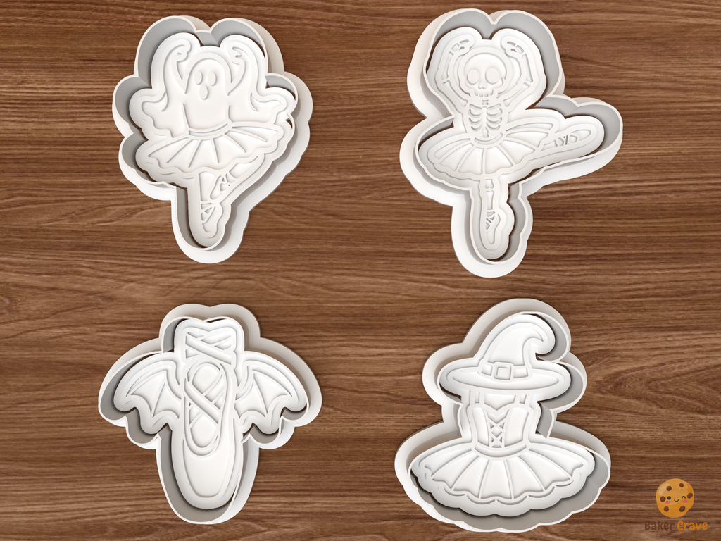 Halloween Ballet Cookie Cutter Set STL File - 01 set main