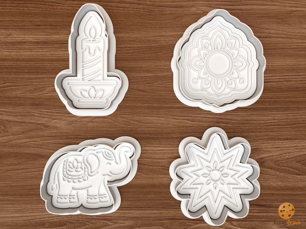 Diwali Celebration Cookie Cutter Set STL File - 01 set main