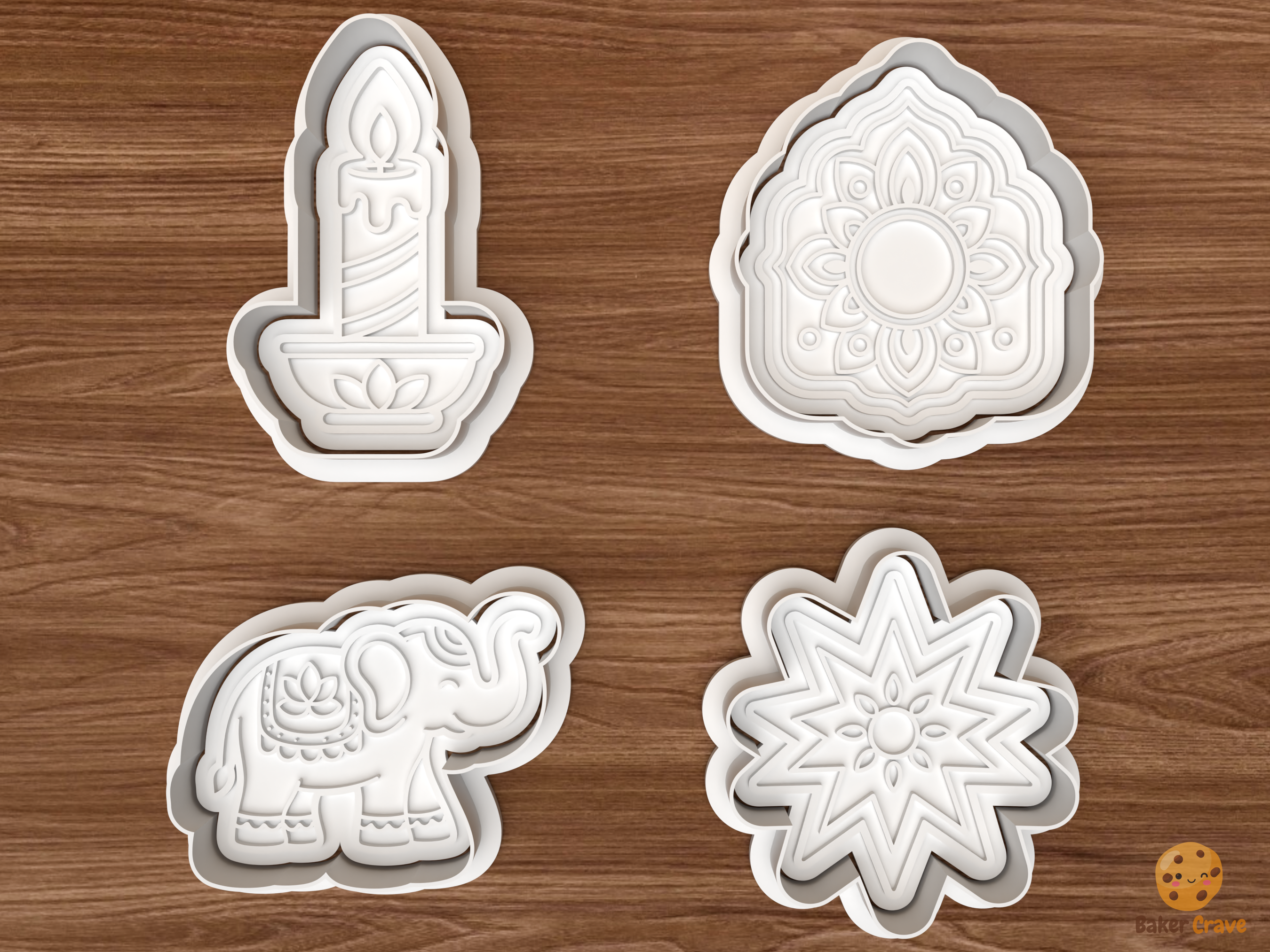 Diwali Celebration Cookie Cutter Set STL File - 01 set main