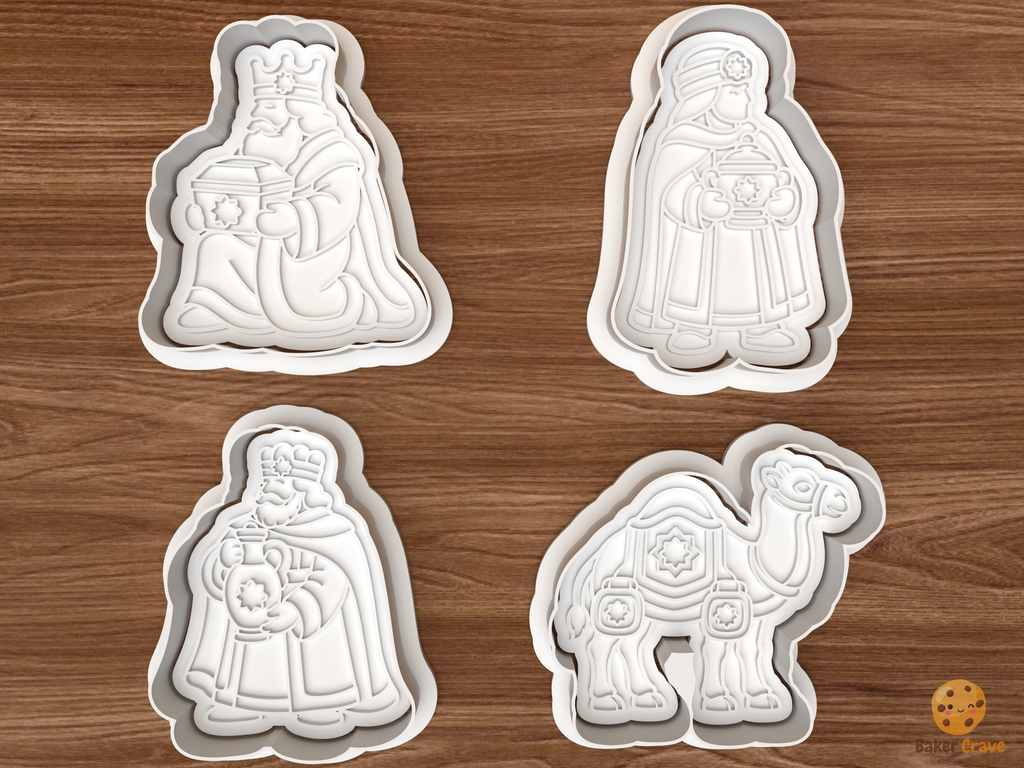 Three Kings Christmas Cookie Cutter Set STL File - 01 set main