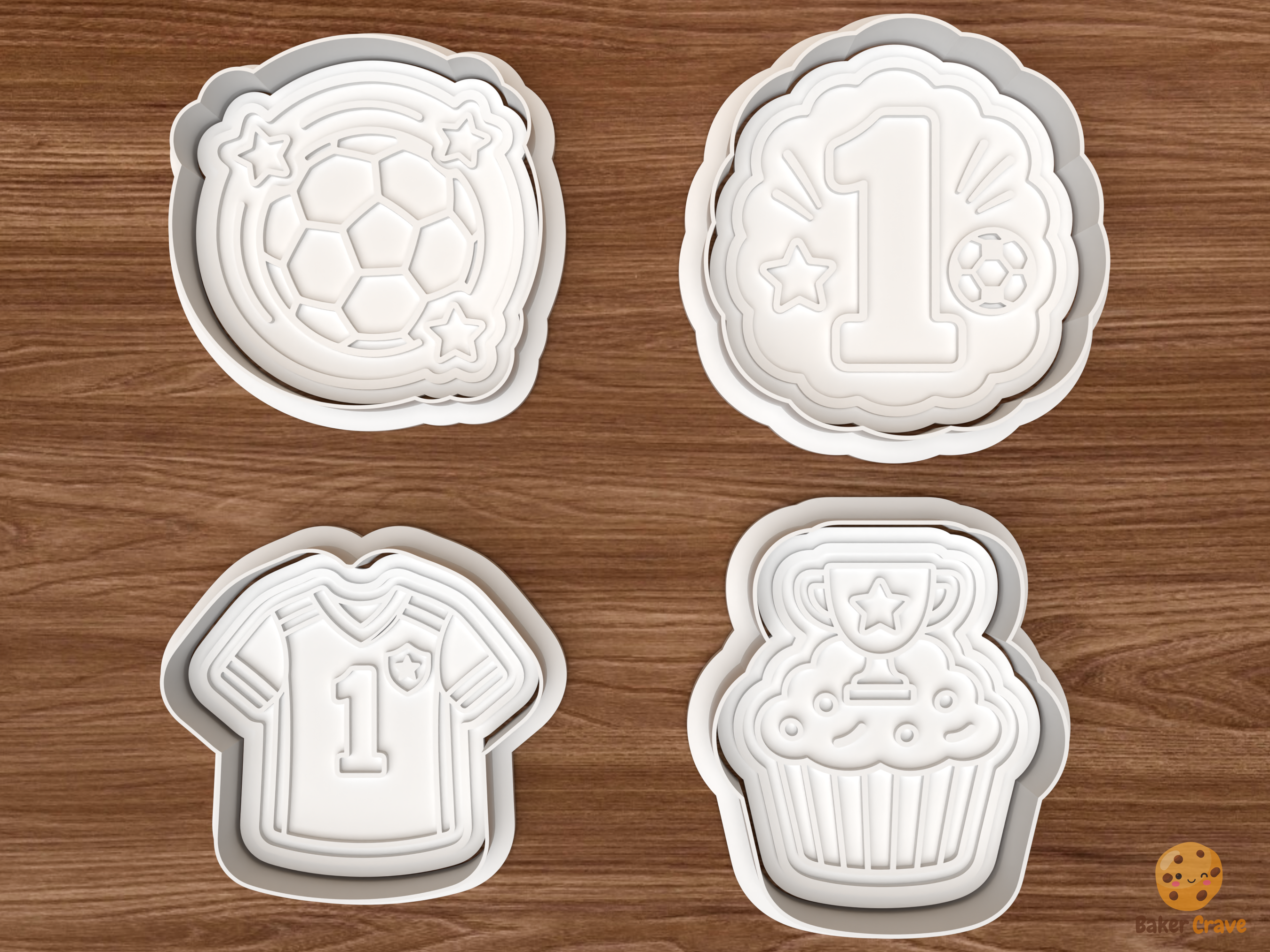 Soccer Birthday Cookie Cutter Set STL File - 01 set main