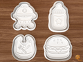 Baby BBQ Cookie Cutter Set STL File - 01 set main