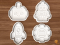 Robot & Space Cookie Cutter Set STL File - 01 set main