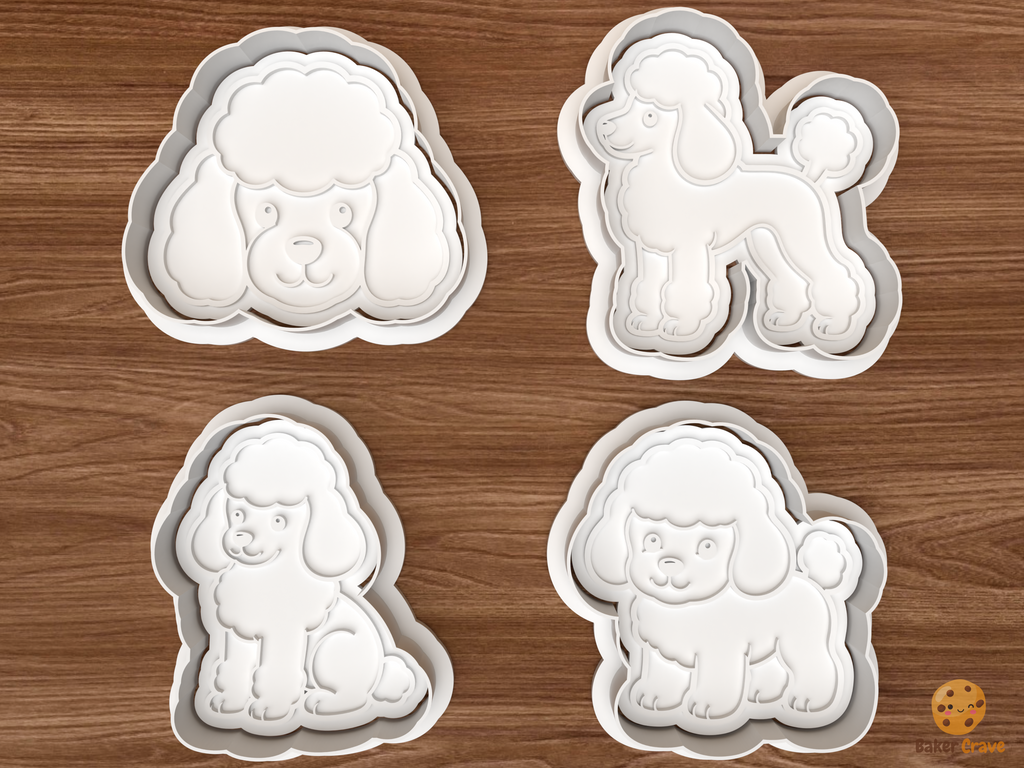 Poodle Dog Cookie Cutter Set STL File - 01 set main