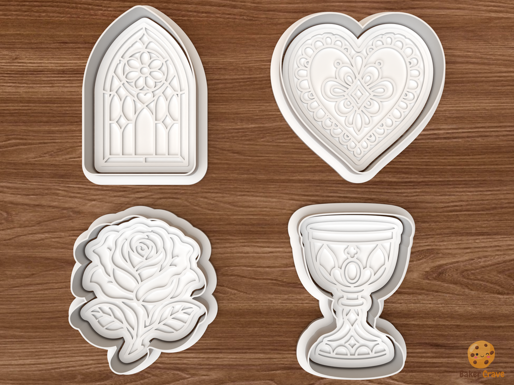 Gothic Romance Cookie Cutter Set STL File - 01 set main