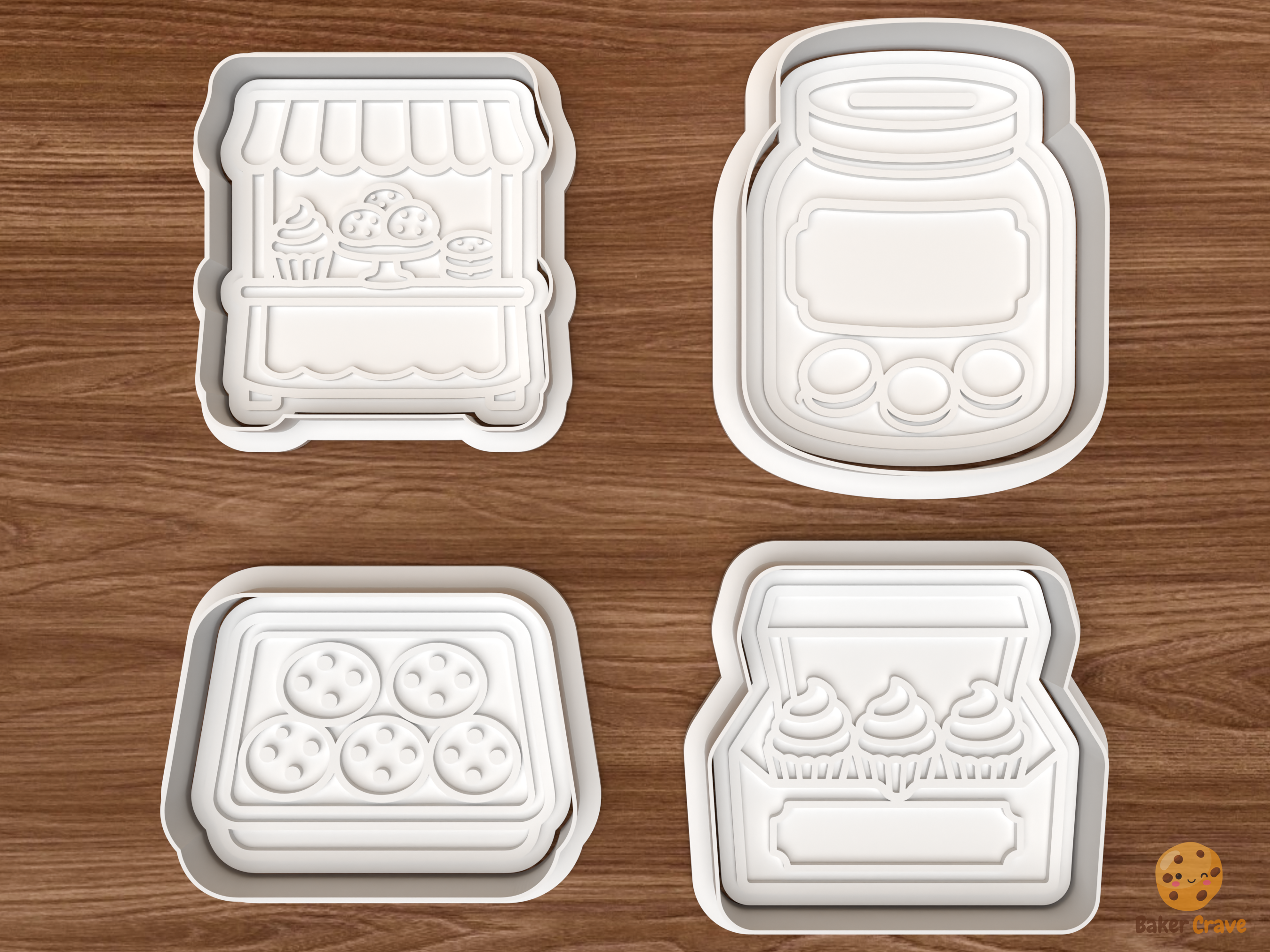 Charity Bake Sale Cookie Cutter Set STL File - 01 set main