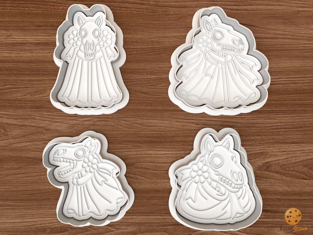 Welsh Mari Lwyd Christmas Cookie Cutter Set STL File - 01 set main
