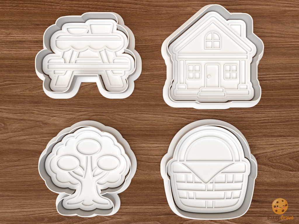 Family Reunion Picnic Cookie Cutter Set STL File - 01 set main
