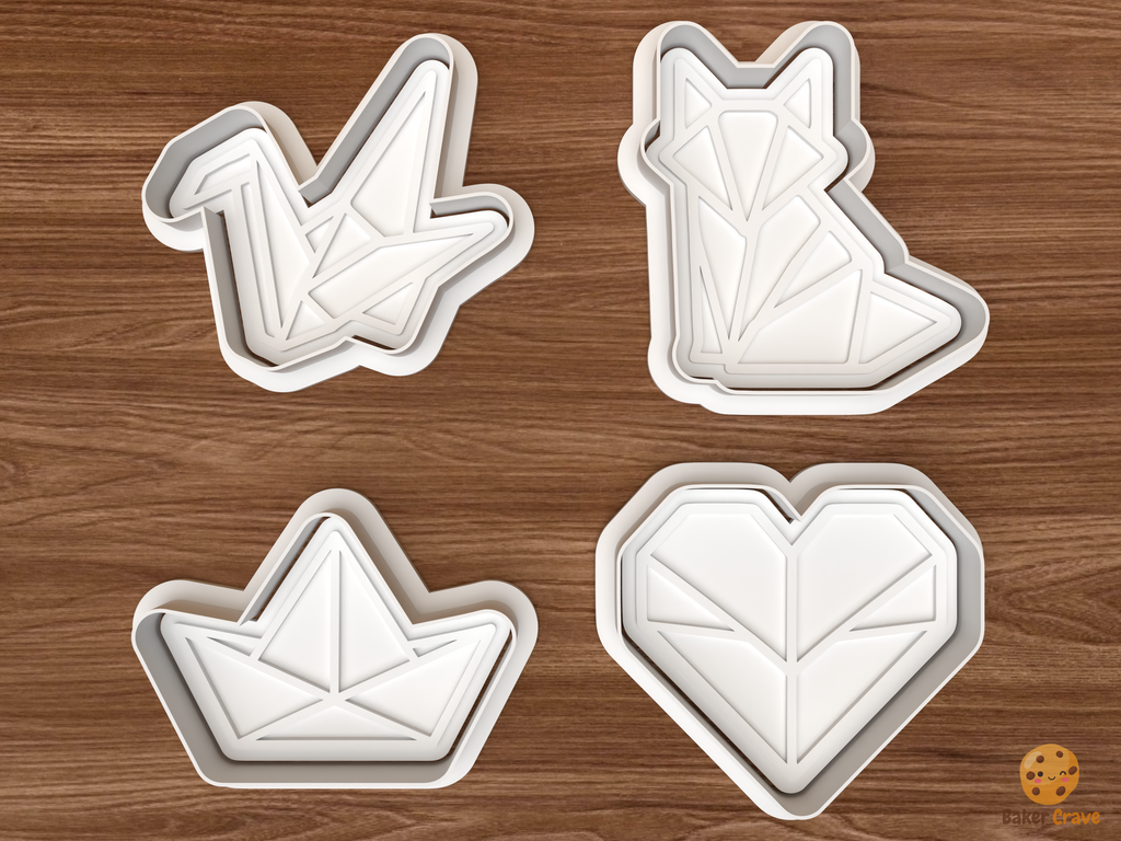 Origami Paper Craft Cookie Cutter Set STL File - 01 set main