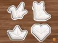 Origami Paper Craft Cookie Cutter Set STL File - 01 set main