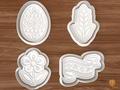 Folk Spring Cookie Cutter Set STL File - 01 set main