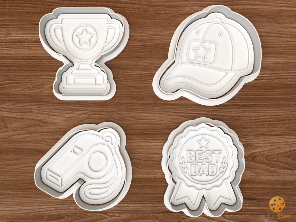 Sports Dad Cookie Cutter Set STL File - 01 set main