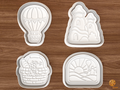 Whimsical Adventure Cookie Cutter Set STL File - 01 set main