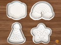 Birthday Rainbow Cookie Cutter Set STL File - 01 set main