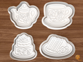 Garden Tea Bridal Shower Cookie Cutter Set STL File - 01 set main