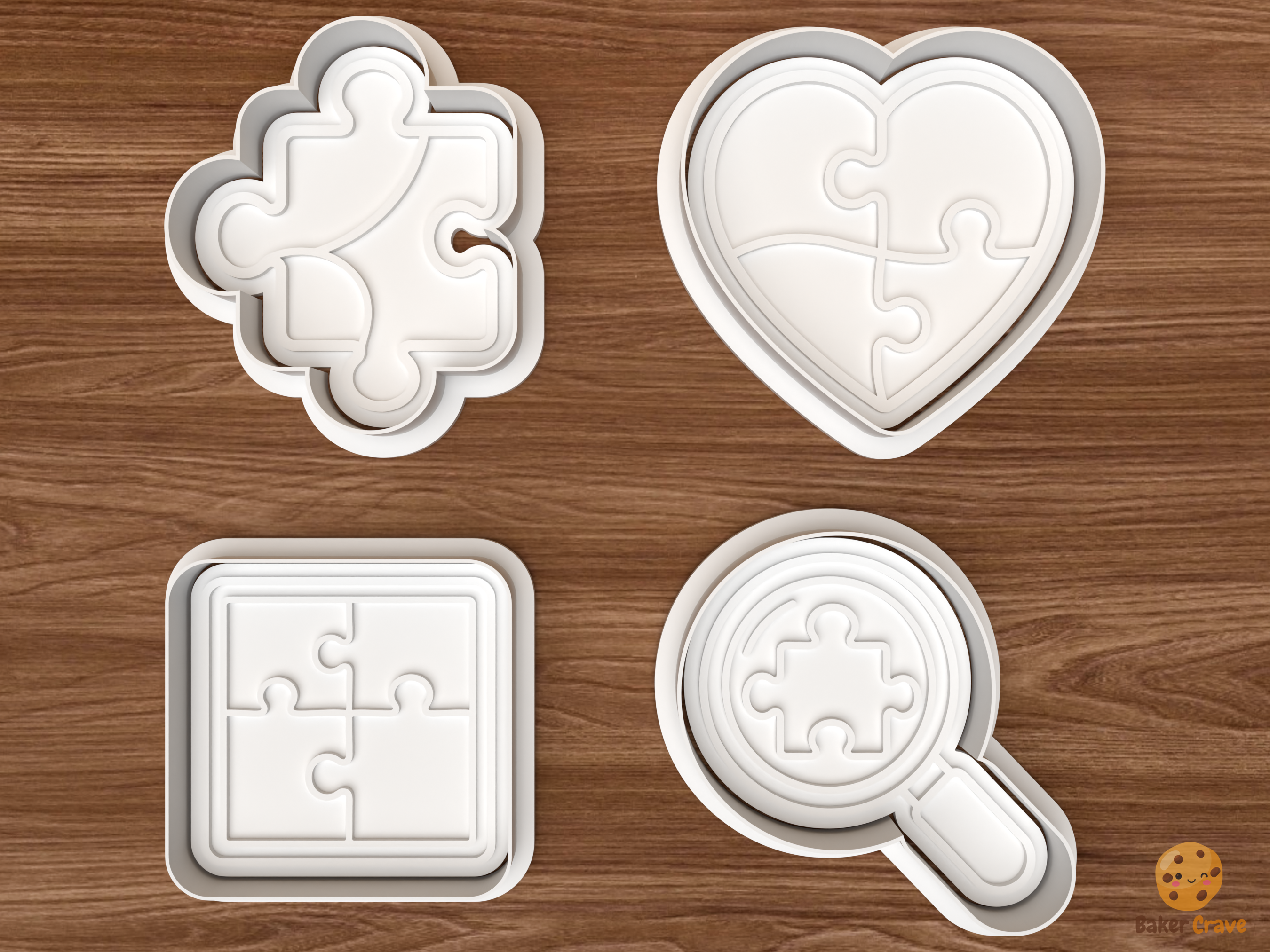 Puzzle Party Cookie Cutter Set STL File - 01 set main