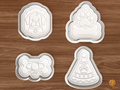 Dog Birthday Party Cookie Cutter Set STL File - 01 set main