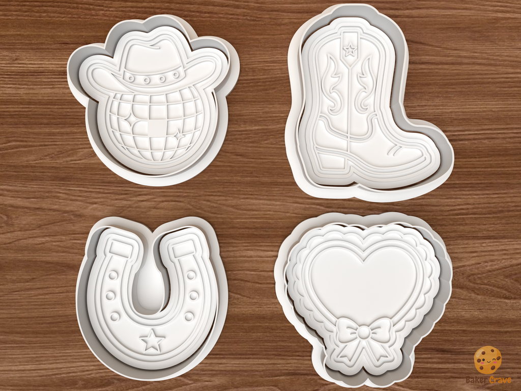 Disco Cowgirl Cookie Cutter Set STL File - 01 set main