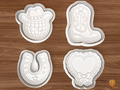 Disco Cowgirl Cookie Cutter Set STL File - 01 set main