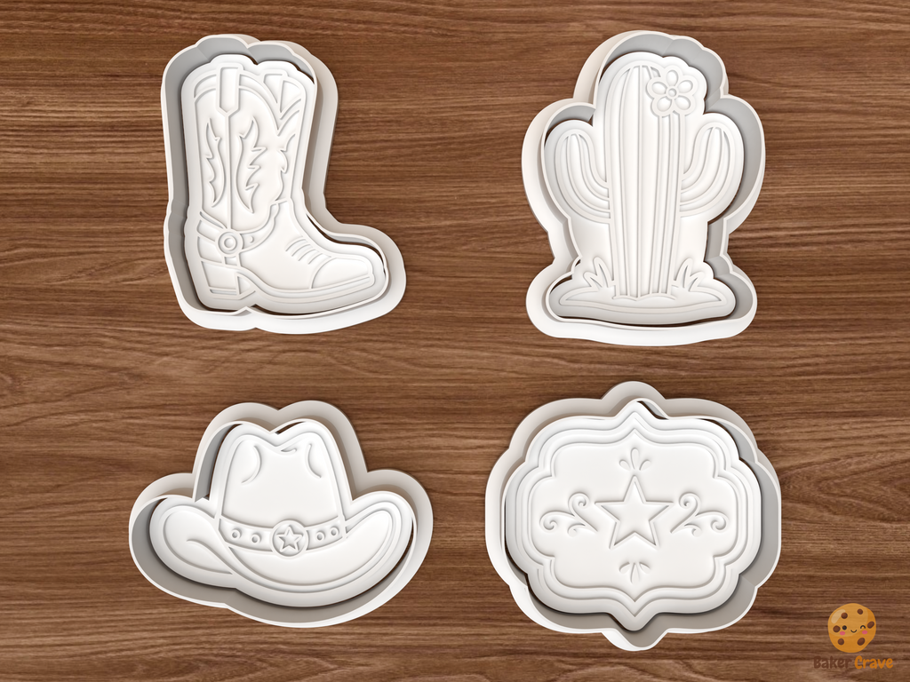 Western Ranch Cookie Cutter Set STL File - 01 set main