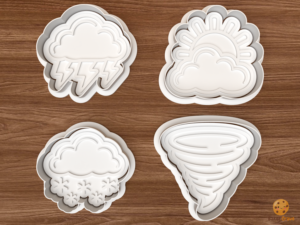 Weather Cookie Cutter Set STL File - 01 set main