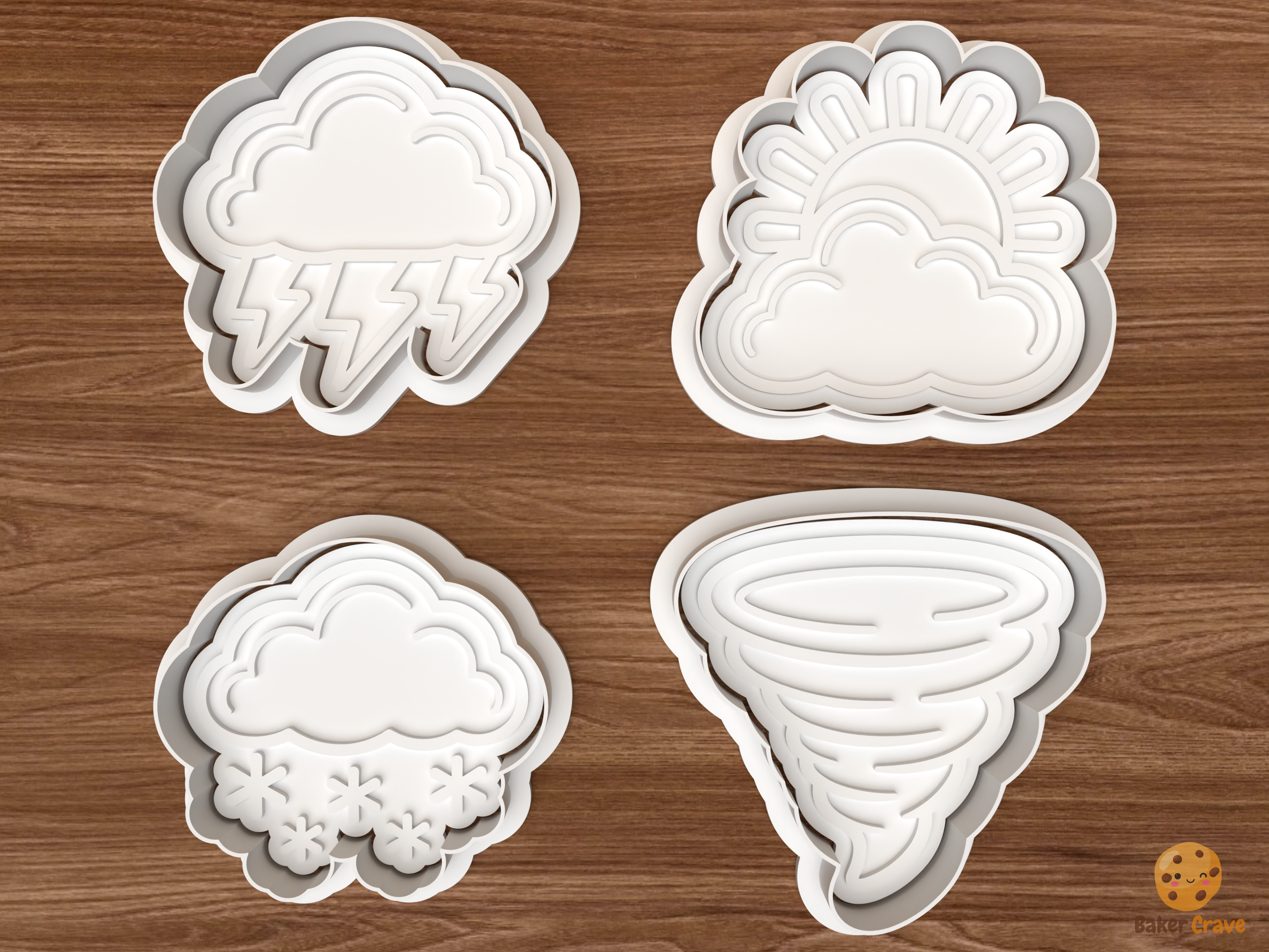 Weather Cookie Cutter Set STL File - 01 set main