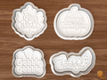 Thanksgiving Greetings Lettering Cookie Cutter Set STL File