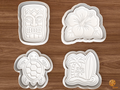 Tropical Hawaii Cookie Cutter Set STL File