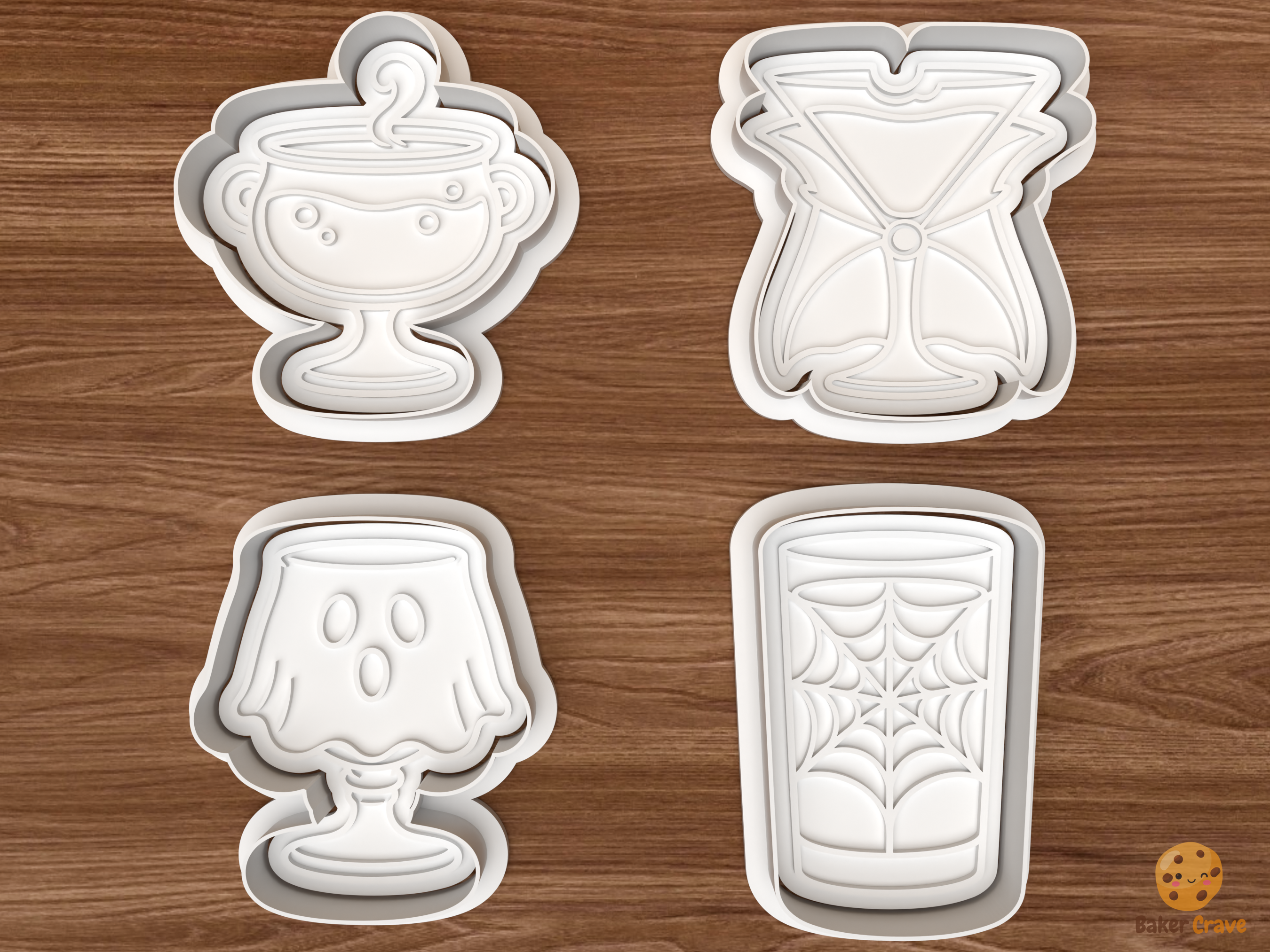 Halloween Witchy Cocktail Cookie Cutter Set STL File - 01 set main
