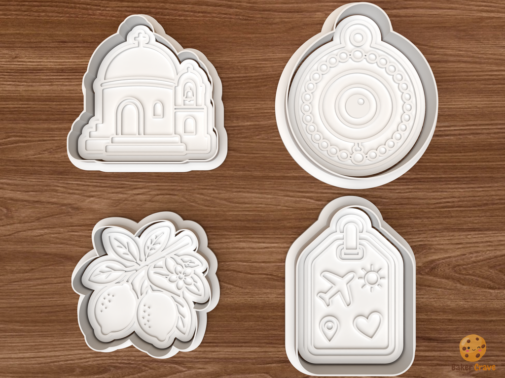 Mediterranean Travel Cookie Cutter Set STL File - 01 set main