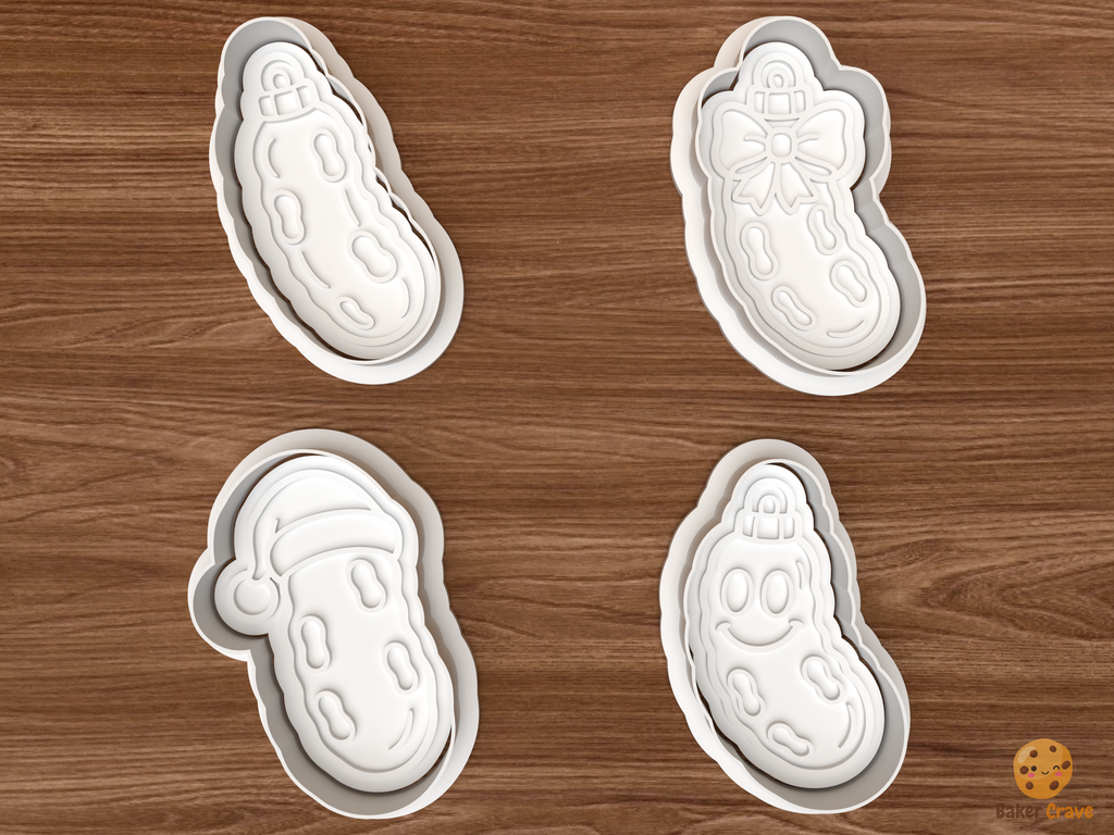 Christmas Pickle Hunt Cookie Cutter Set STL File - 01 set main