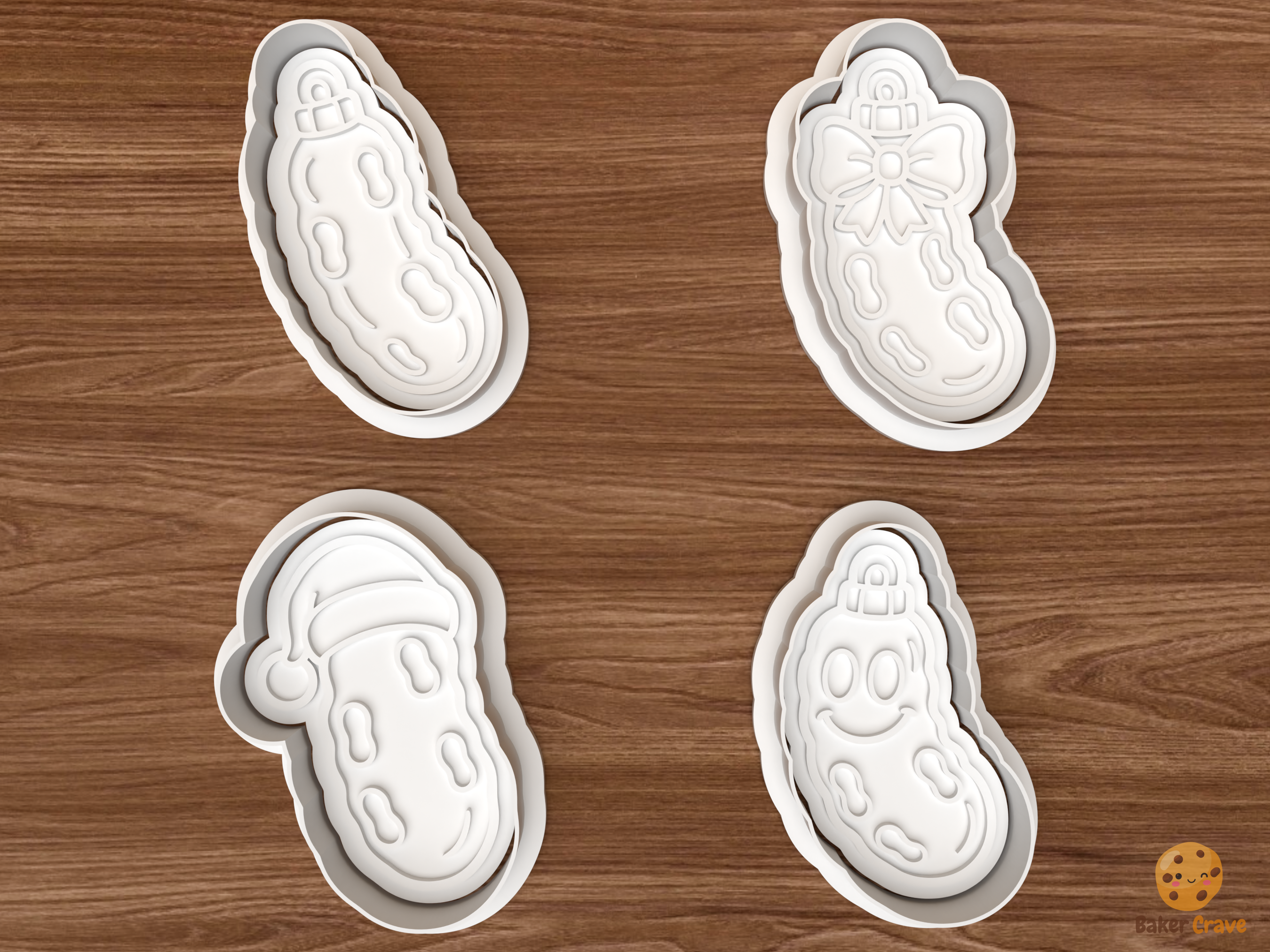 Christmas Pickle Hunt Cookie Cutter Set STL File - 01 set main