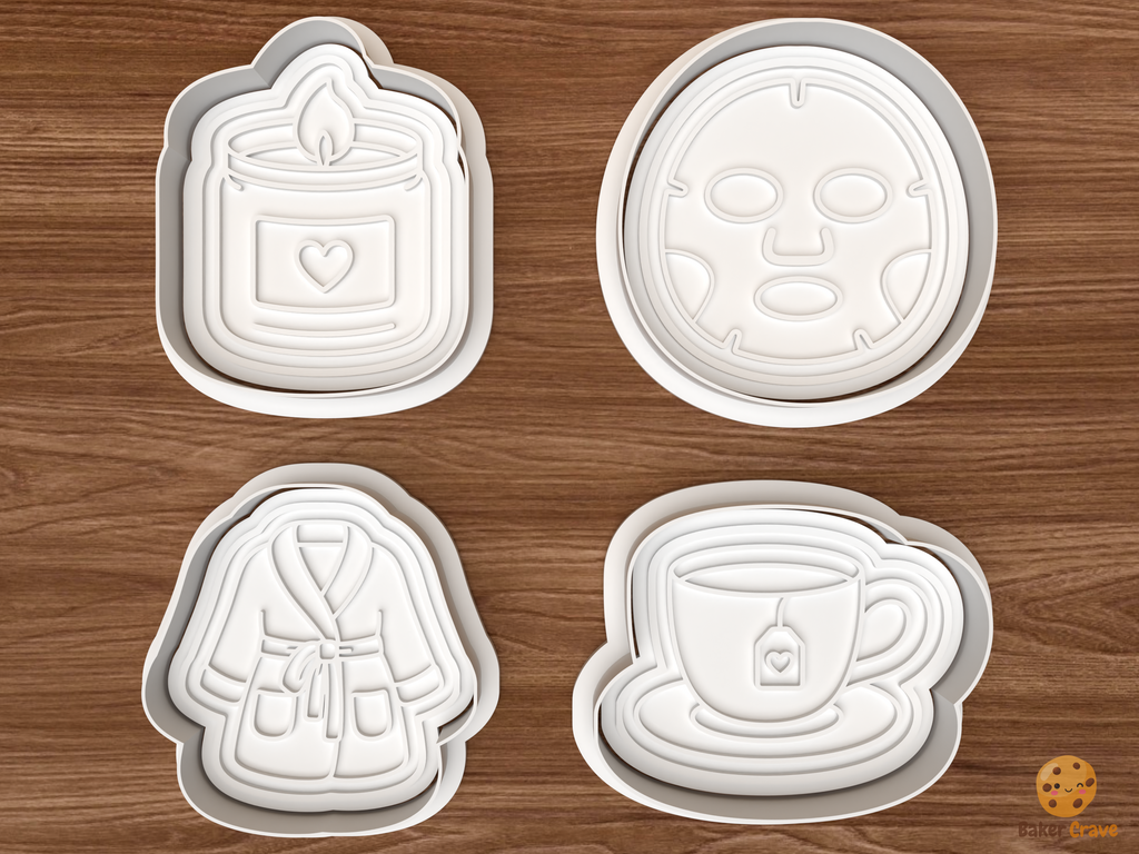 Self Care Spa Cookie Cutter Set STL File - 01 set main