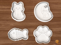 Cat Cookie Cutter Set STL File - 01 set main