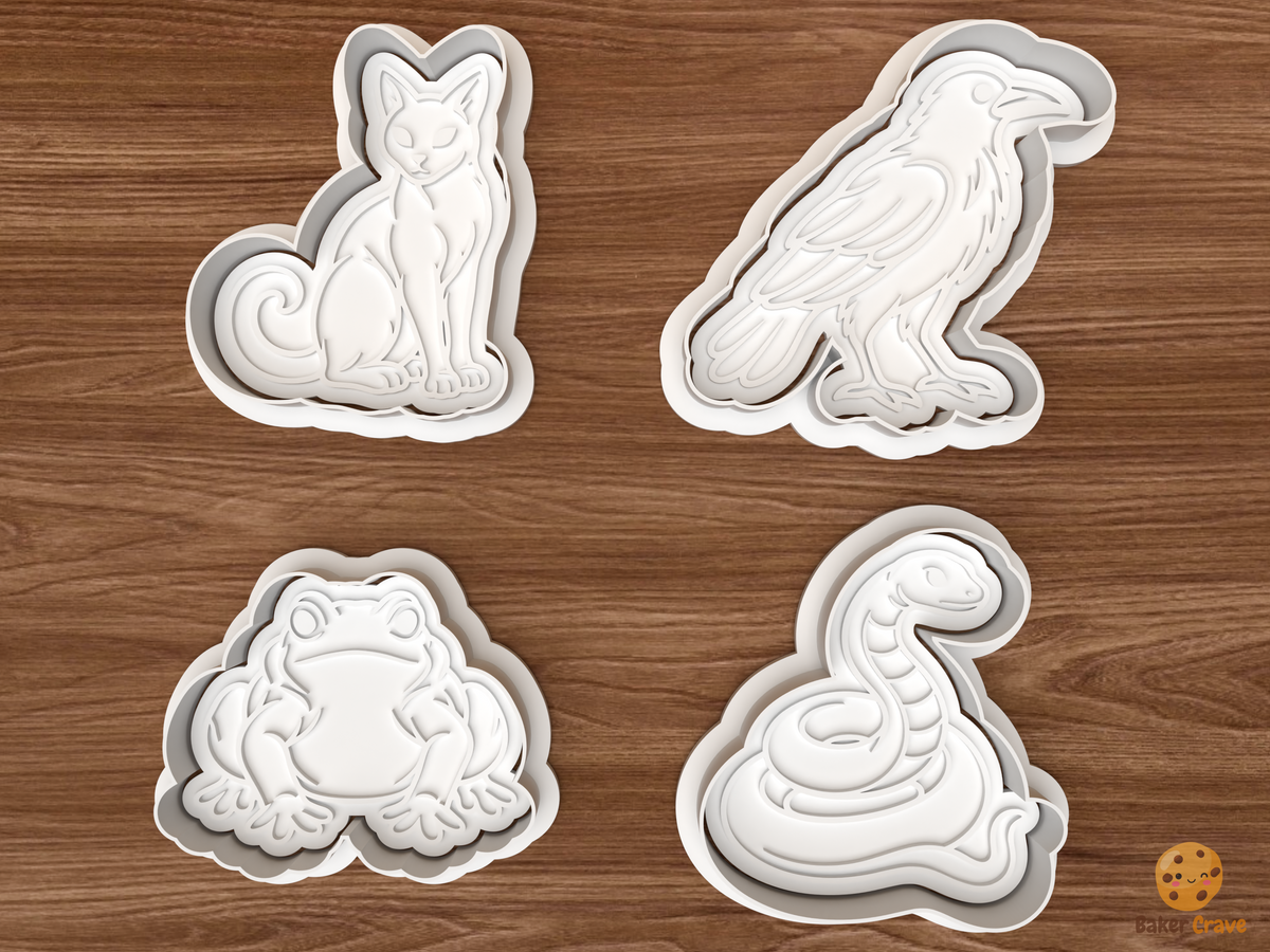 Witch Familiar Collection Cookie Cutter Set STL File