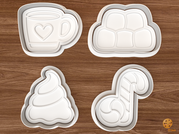 Hot Cocoa Topper Stack Cookie Cutter Set