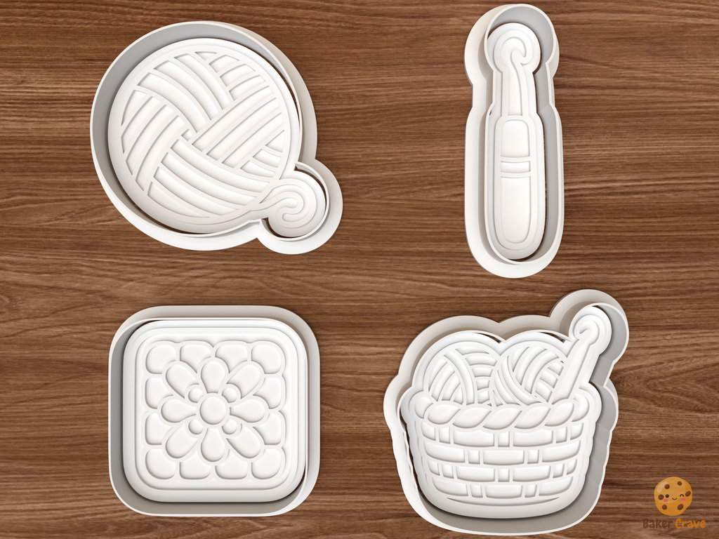 Crochet Craft Cookie Cutter Set STL File