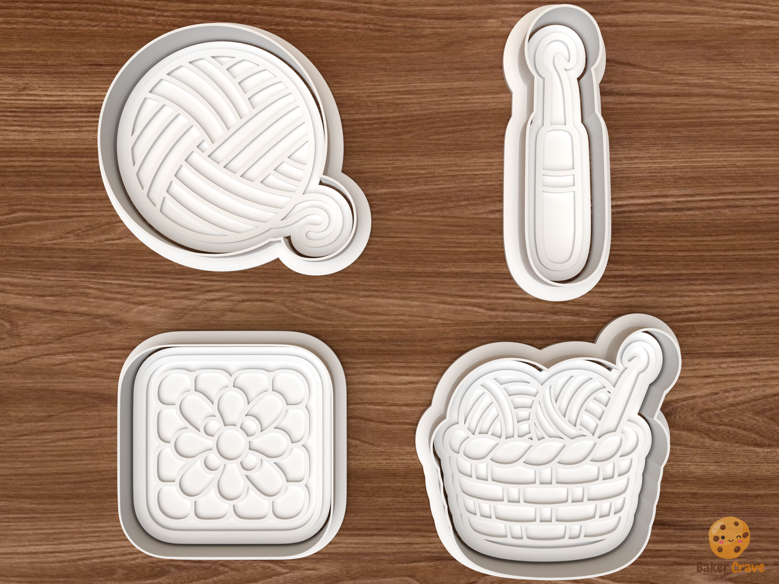 Crochet Craft Cookie Cutter Set STL File