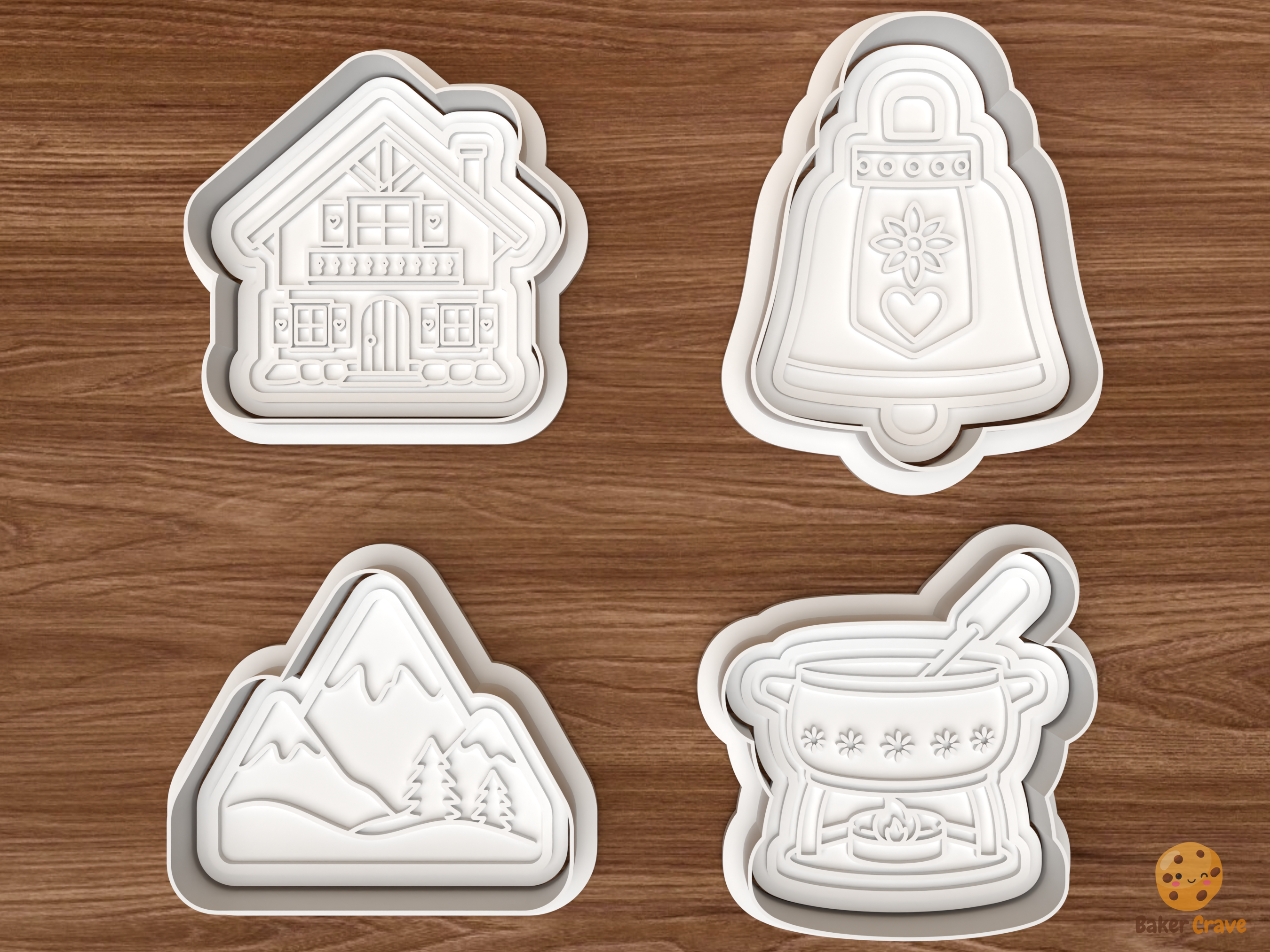 Swiss Alpine Cookie Cutter Set STL File - 01 set main