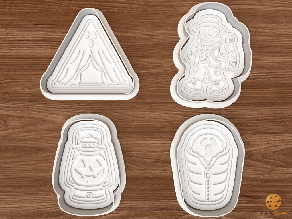Halloween Camping Cookie Cutter Set STL File - 01 set main