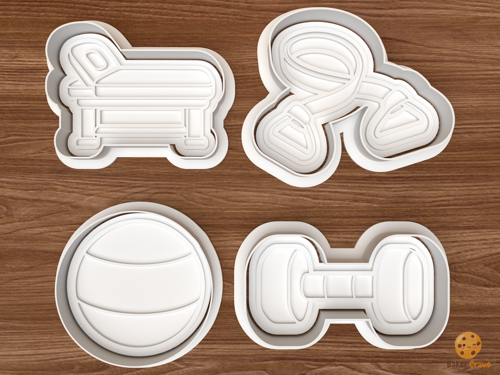 Physical Therapy Cookie Cutter Set STL File - 01 set main