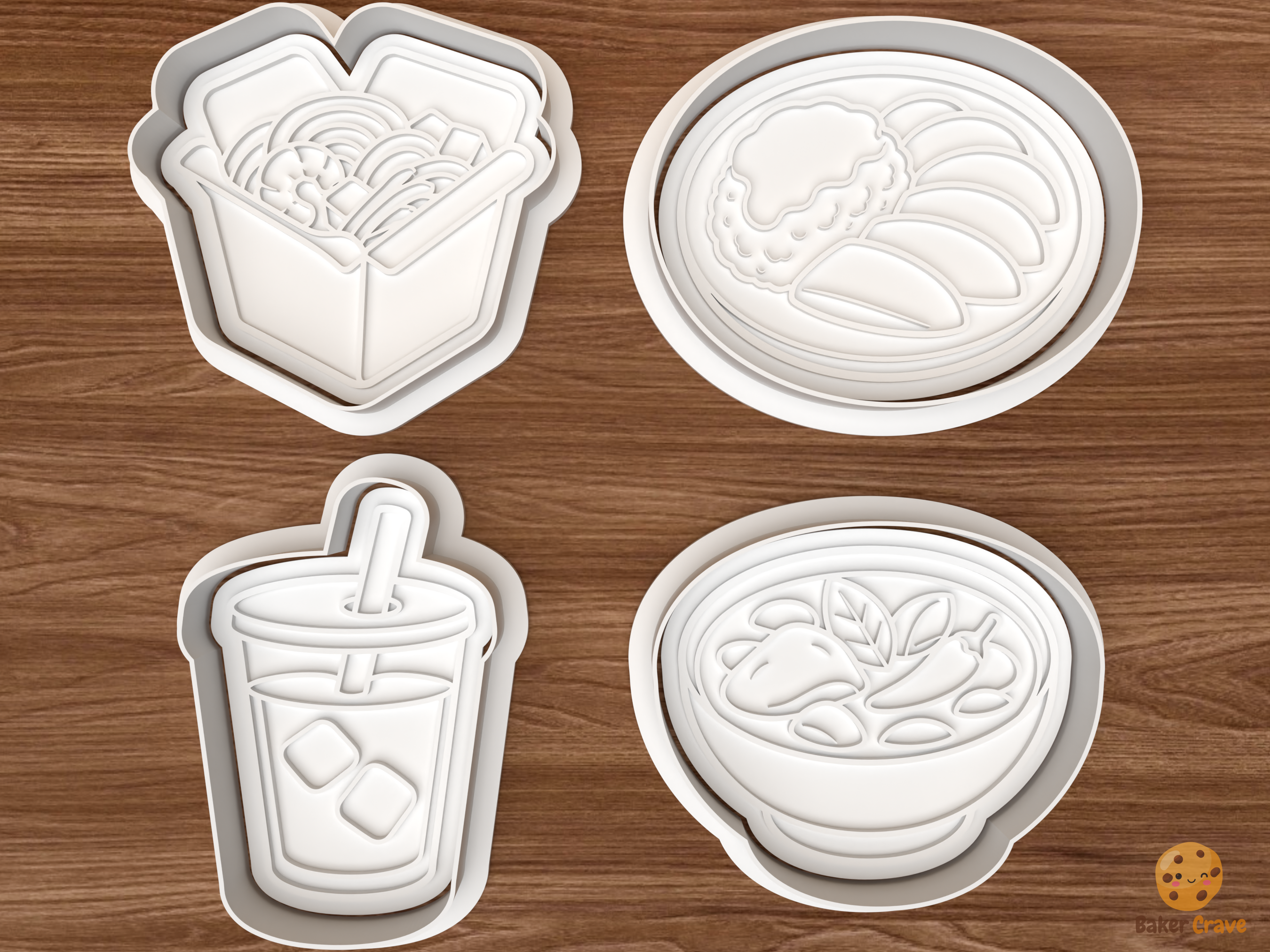 Thai Street Food Cookie Cutter Set STL File - 01 set main