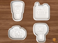 Halloween Ghost Hunting Cookie Cutter Set STL File - 01 set main